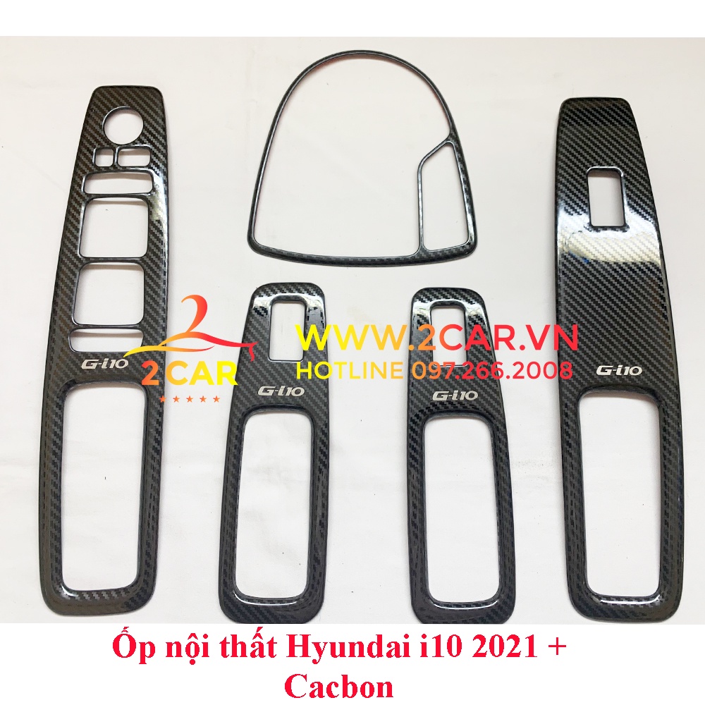 Ốp Nội Thất CARBON Xe Hyundai i10 đời 2021- 2022- 2023, vân CACBON cao cấp