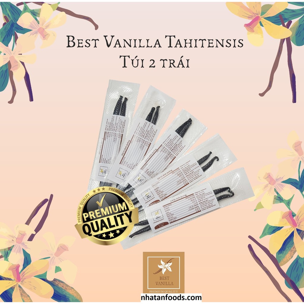 Trái vanilla Tahitensis  (Túi 2 trái)/ Trái vani