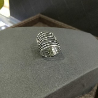 Nhẫn thời trang 925 bạc cao cấp retro Thái cá tính nữ đeo ngón trỏ có kích thước tự do rộng không khí rỗng Phức