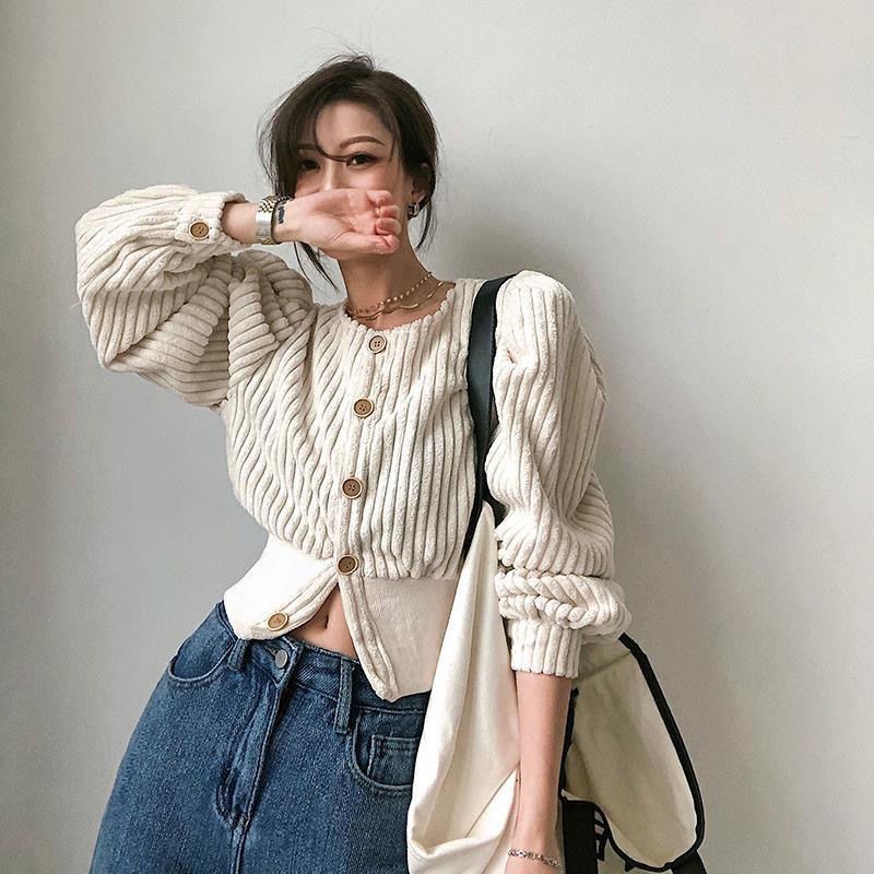 Áo khoác tay phồng phong cách retro Hàn Quốc thời trang xuân thu cho nữ 2021 | BigBuy360 - bigbuy360.vn