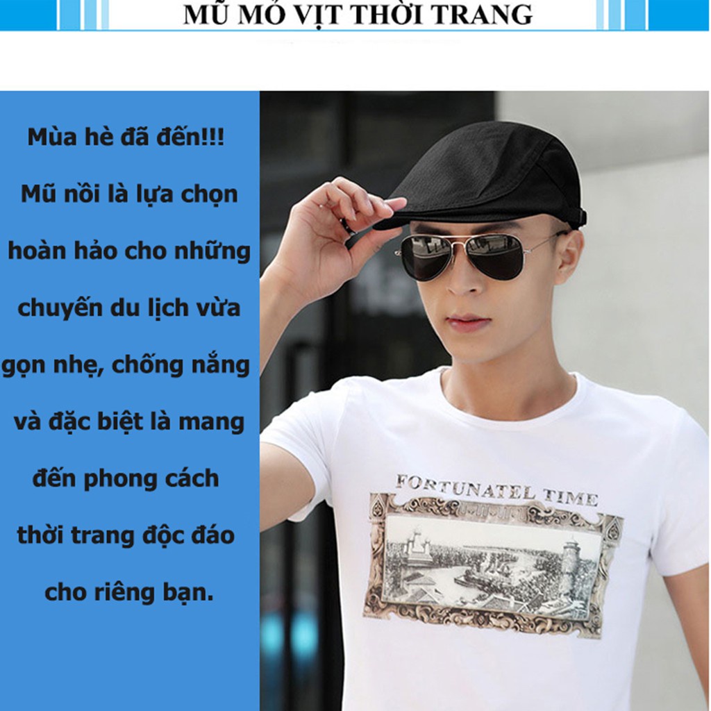 Nón Beret Kiểu Mỏ Vịt Cho Nam Và Nữ, Mũ Lưỡi Trai Hàn Quốc Thoáng Mát Chất Vải Kaki Cao Cấp Chống Nắng Và Thời Trang