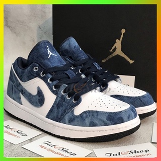 🎀 siêu hót 🎀 giày sneaker jordan 1 low washed denim hàng trung s.c full box + bill