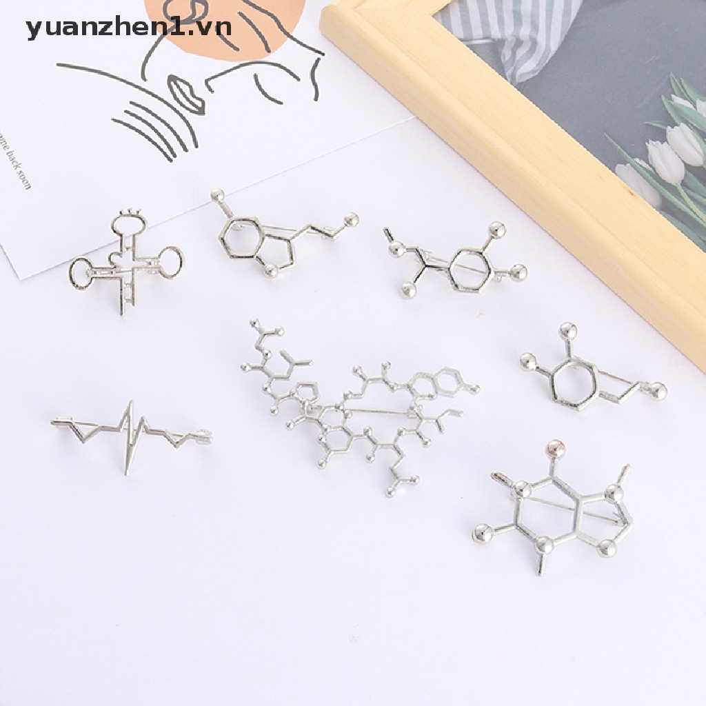 Zheng Huy Hiệu Cài Áo / Túi Xách Tráng Men Hình Cấu Trúc Hóa Học