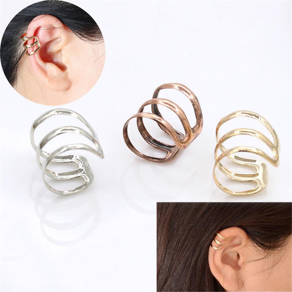 2Pcs Gift Party Fashion Jewelry Ear Clip No Pierces Cuff Earrings