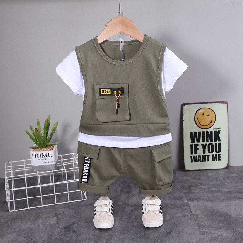Bộ quần áo cộc bé trai 2 chi tiết cotton mềm mát BN03 - BÉ NHÀ THỊ