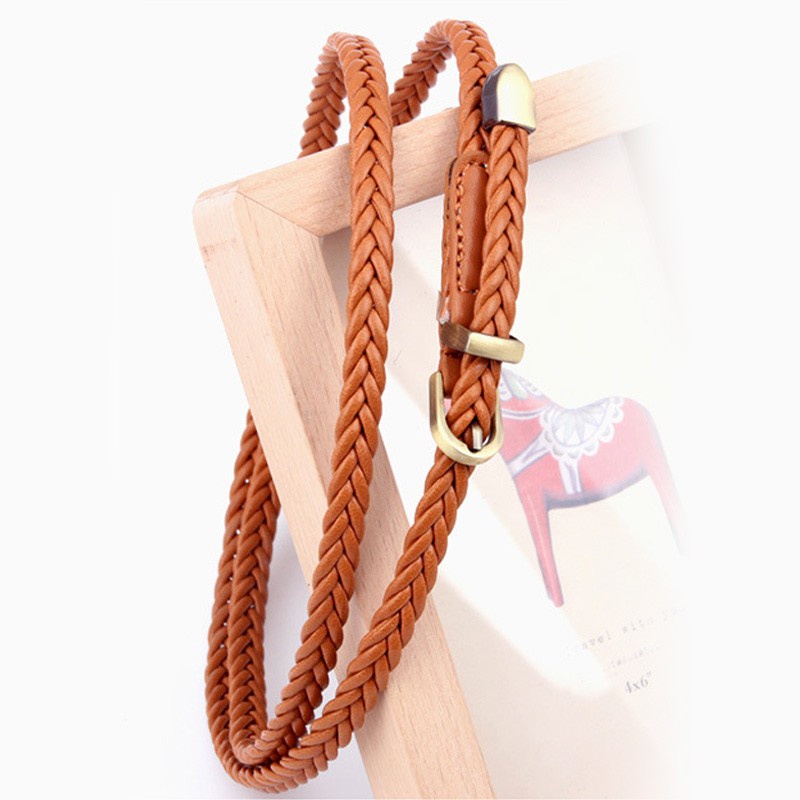 Thắt lưng da khóa cài nhiều màu tùy chọn phong cách retro thời trang Hàn Quốc cho nữ