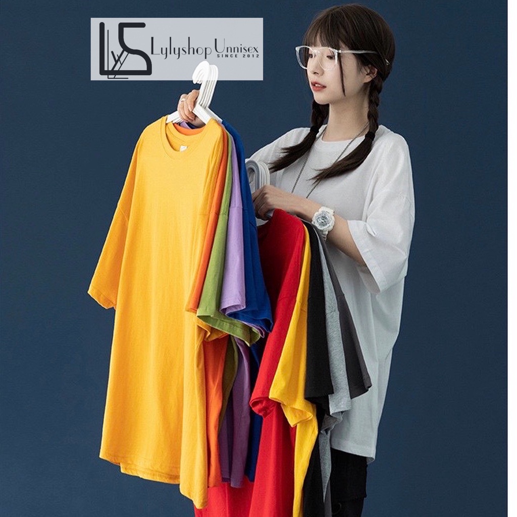 Áo phông tay lỡ LylyshopUnisex, kiểu áo phông vải thun cotton co dãn oversize form rộng dành cho nam nữ | BigBuy360 - bigbuy360.vn