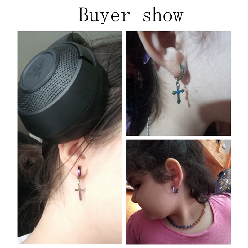 Khuyên Tai Tròn Bằng Thép Không Gỉ Đính Đá Thời Trang Mới Cho Nam Nữ