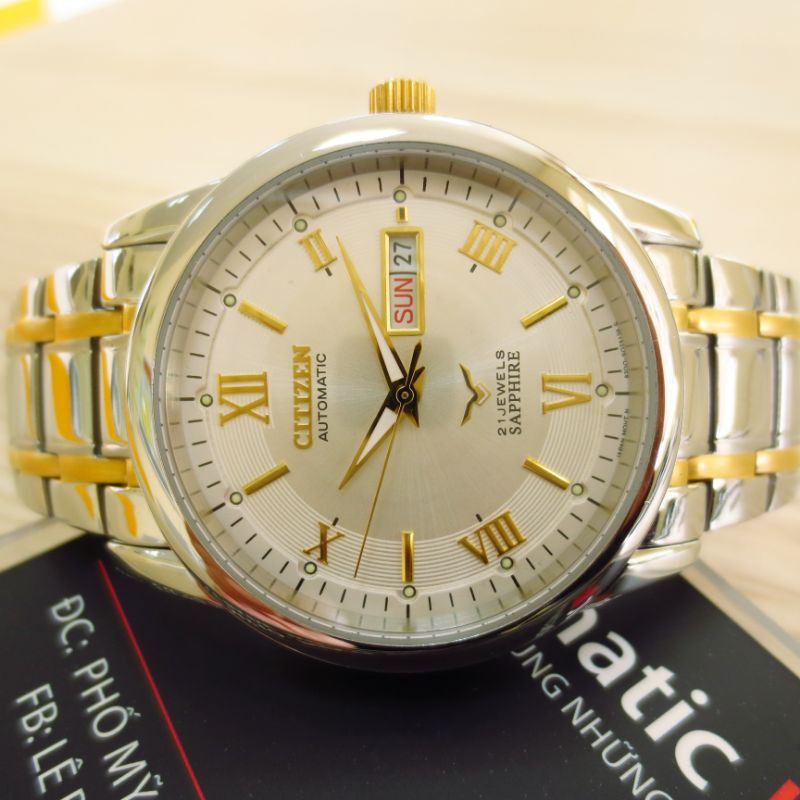 Đồng hồ cơ nam CITIZEN nhật bãi chính hãng máy cơ tự động tích cót khi đeo