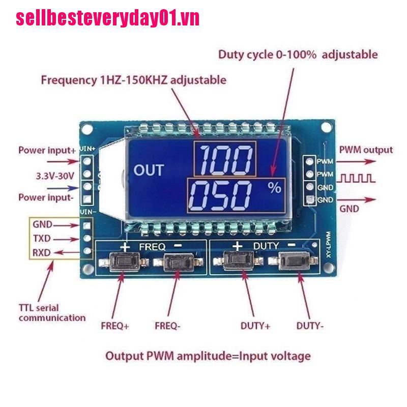 【sellbesteveryday01.vn】Signal generator PWM pulse frequency duty cycle adjustable module lcd 3.3V-30V