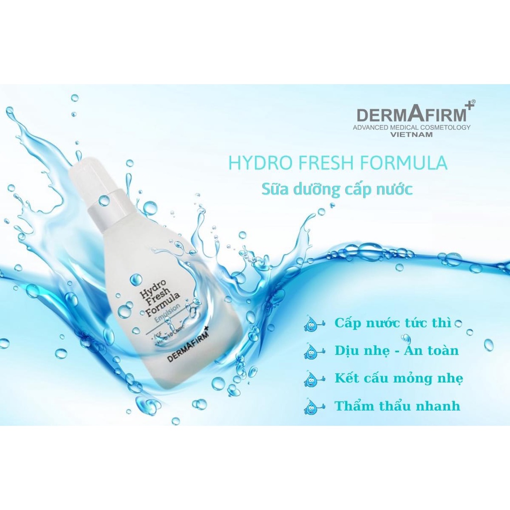 HÀNG CÔNG TY - Sữa Dưỡng Cấp Nước Dermafirm Hydro Fresh Formula Tinh Chất Hydro Tươi Dưỡng Ẩm Cấp Tốc Da Mặt
