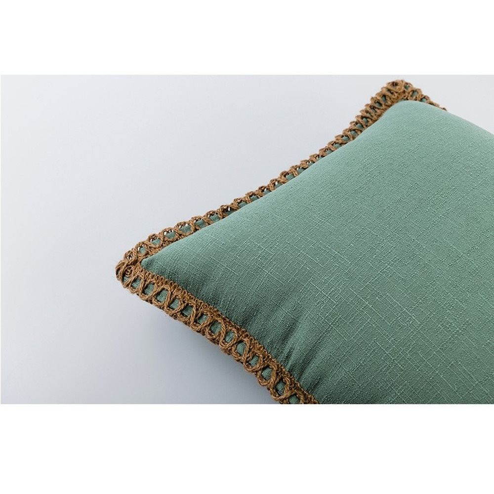 Vỏ Gối Sofa Vải Lanh Cotton Hình Vuông Màu Trơn Có Khóa Kéo Kích Thước 45X45Cm Trang Trí Nhà Cửa