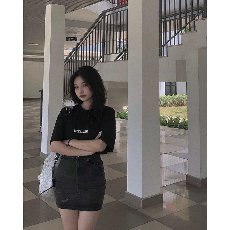 Áo phông tay lỡ mikenco mikenbear kin gấu lộn ngược