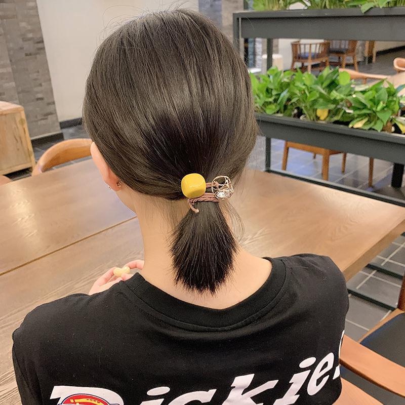 Dây cột tóc cao su đính đá pha lê phong cách thời trang Hàn Quốc