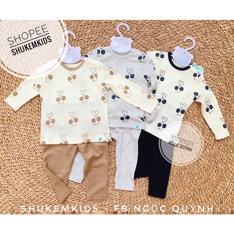 Bộ dài tay len mỏng Little love trai gái