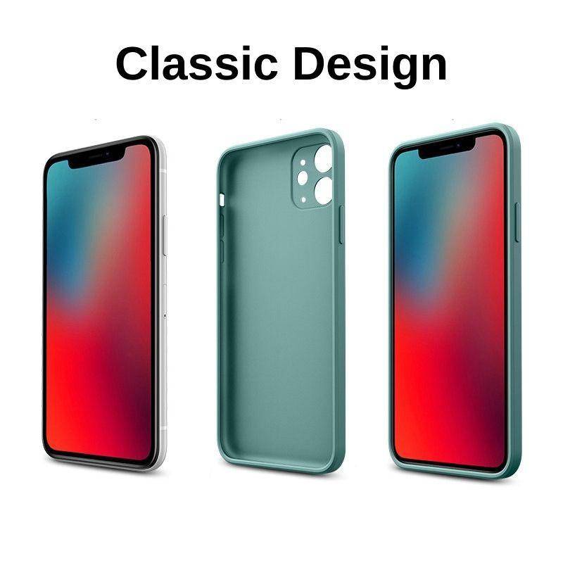 Ốp Điện Thoại Silicon Dạng Dẻo Hình Vuông Bảo Vệ Toàn Diện Cho iPhone X XS Max XR 6 7 8 Plus SE 2020 2022 SE3