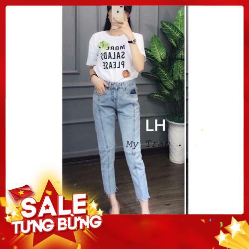 L127. Quần bò dài nữ gân, Size S M L đầm lolita -Hàng nhập khẩu