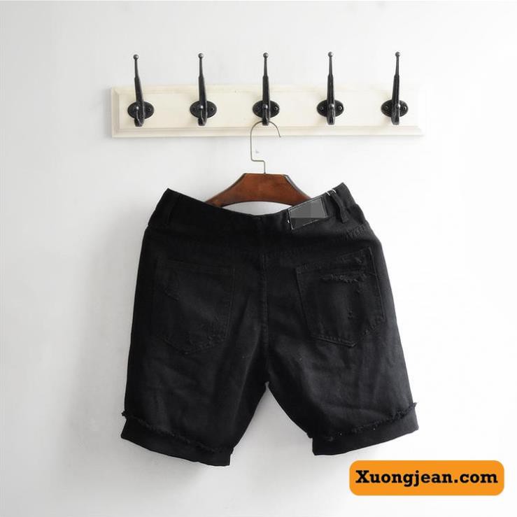 Quần Short bò ngố Jeans nam 2 sọc (có 2 màu đen/trắng)  ྇ *