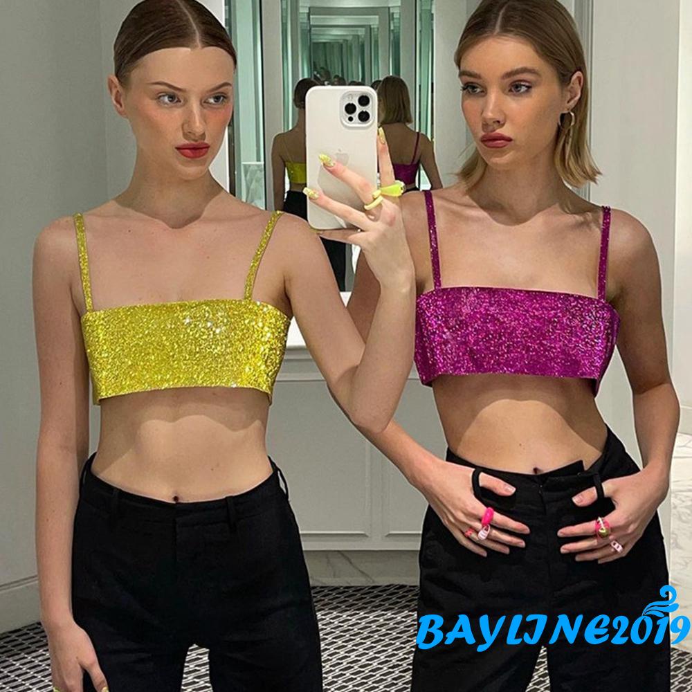 Áo Hai Dây Hở Lưng Màu Sắc Long Lanh Quyến Rũ Cho Nữ
