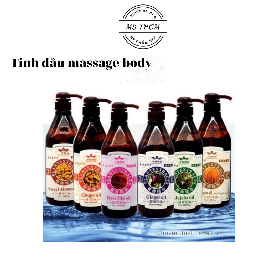 Tinh Dầu Massage Body Tự Nhiên 800ML chuyên dùng trong Spa/Thẩm Mỹ Viện (Chai nâu cao cấp)