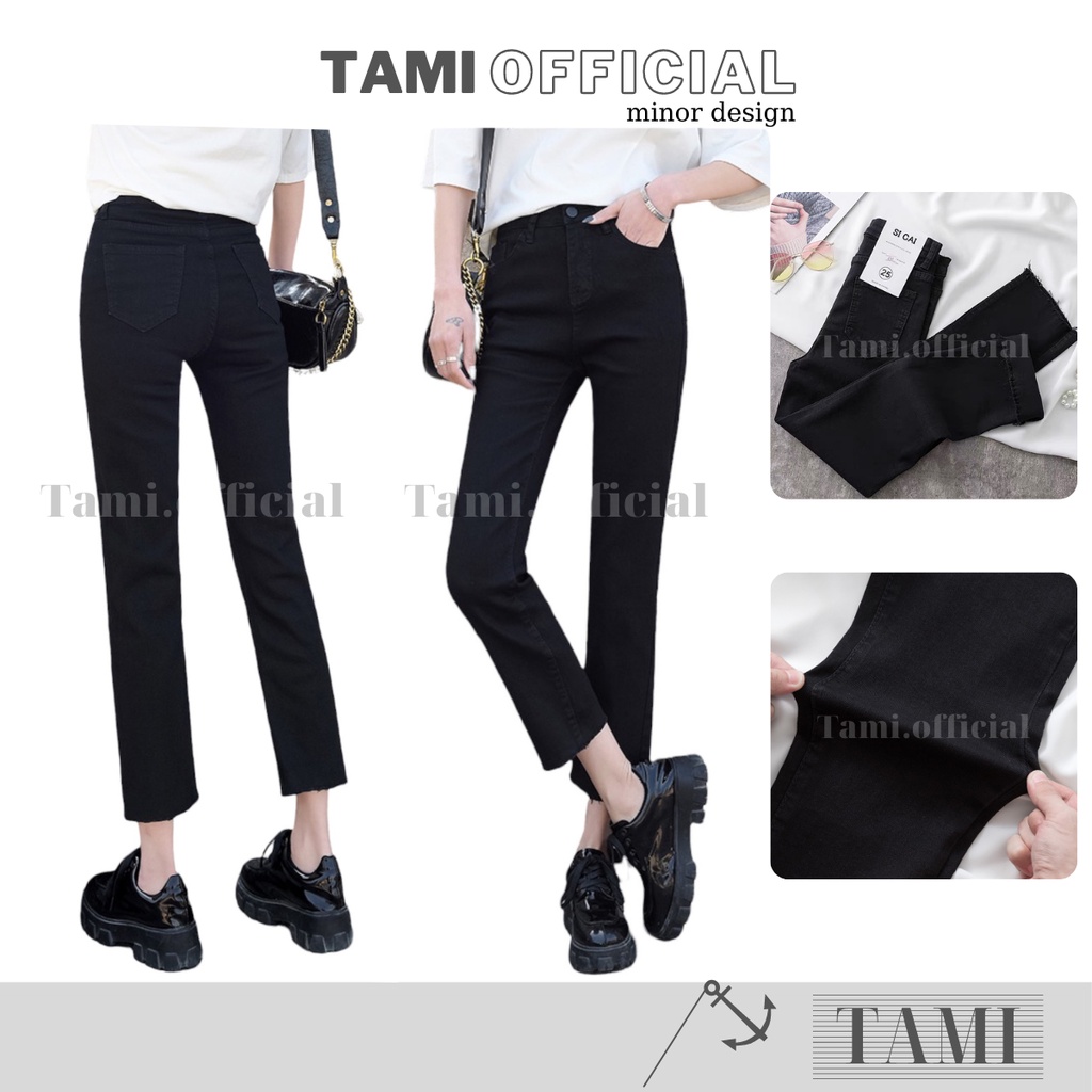 Quần Jeans ỐNG ĐỨNG Co Dãn Form Chuẩn SIÊU HÁCH DÁNG Lai Tua [ Tami Official ] | BigBuy360 - bigbuy360.vn
