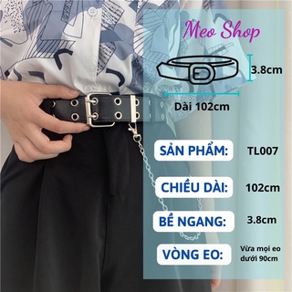 Thắt lưng nữ khóa vuông hai oze (Tặng kèm dây xích) E