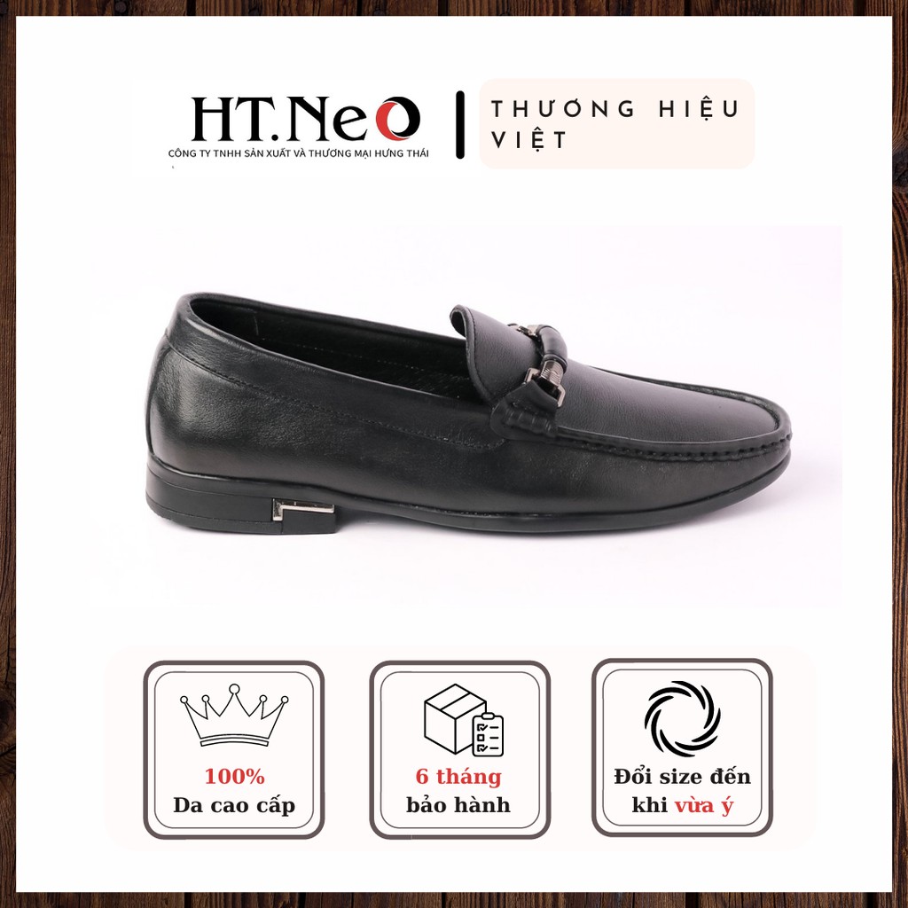 Giày mọi nam da bò - giầy da nam công sở HT.NEO da bò nguyên miếng nhập khẩu siêu mềm, sang trọng D38