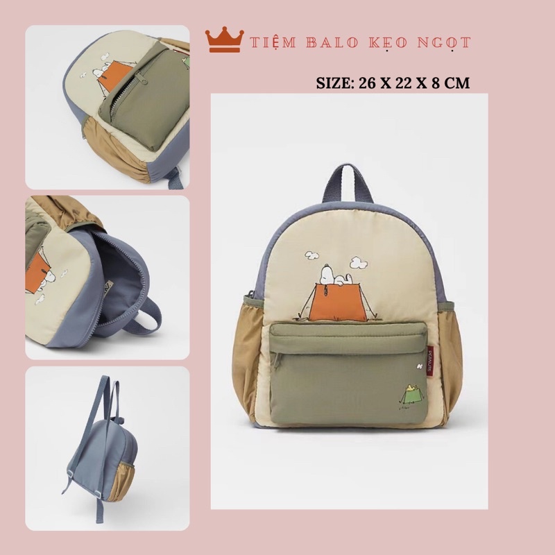 Balo Zara Snoopy Peanuts Cho Bé đi Mẫu giáo Nhà trẻ