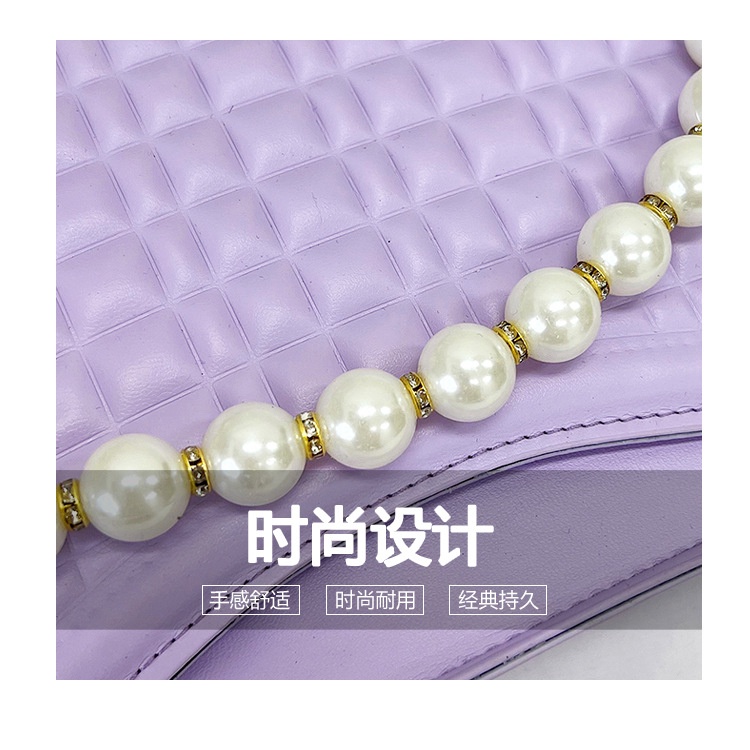 Túi Xách JASMIN NOIR Đeo Vai Đính Ngọc Trai Kẻ Sọc Caro