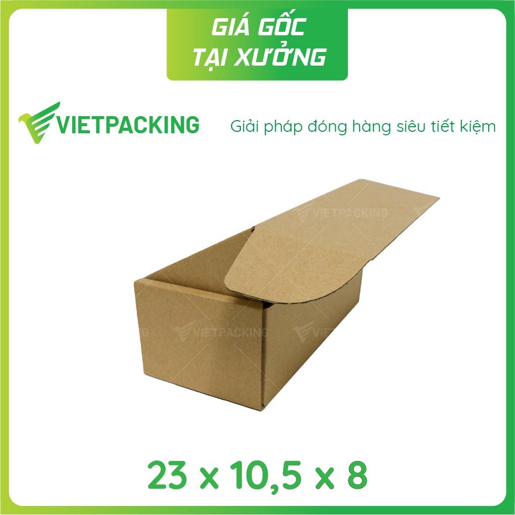 23x10,5x8 - 25 hộp carton nắp gài hông giấy đẹp, vuông vức V131