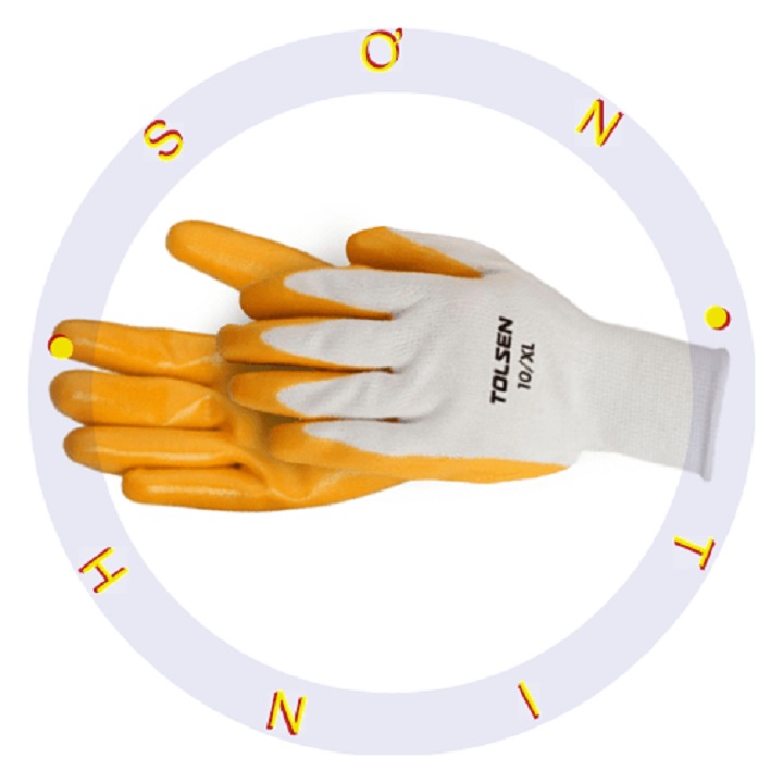 Bao tay vải phủ cao su chống trượt một mặt Tolsen 45010