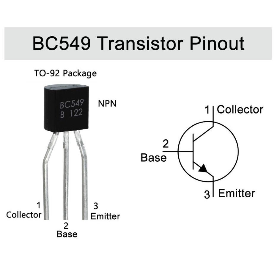 Transistor NPN cắm BC549 NPN 30V 0.1A TO-92