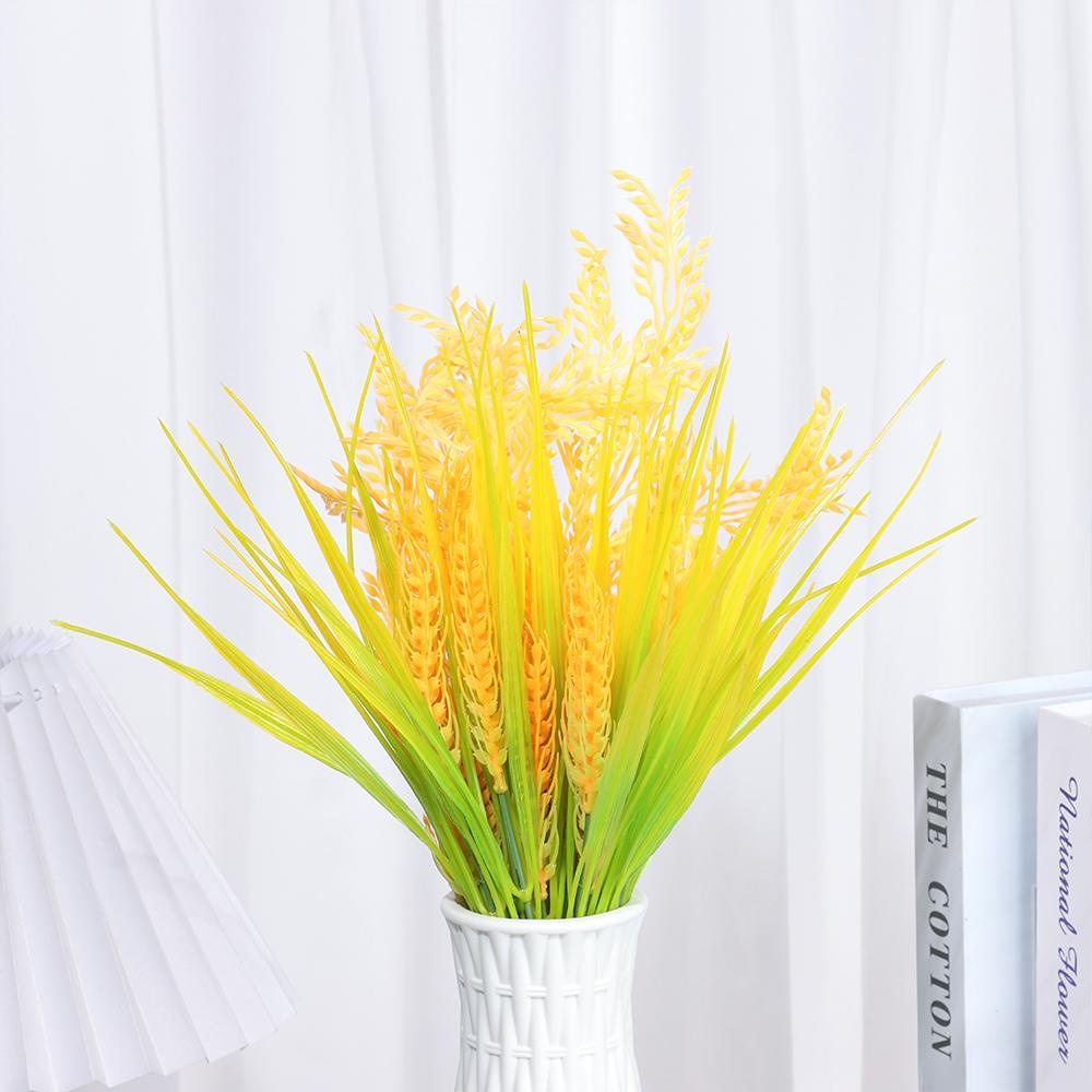 LAKAMIER Set 2 Bông Cỏ Lúa Mì Nhân Tạo Màu Vàng Mới Phong Cách Đồng Quê Trang Trí Tiệc Cưới