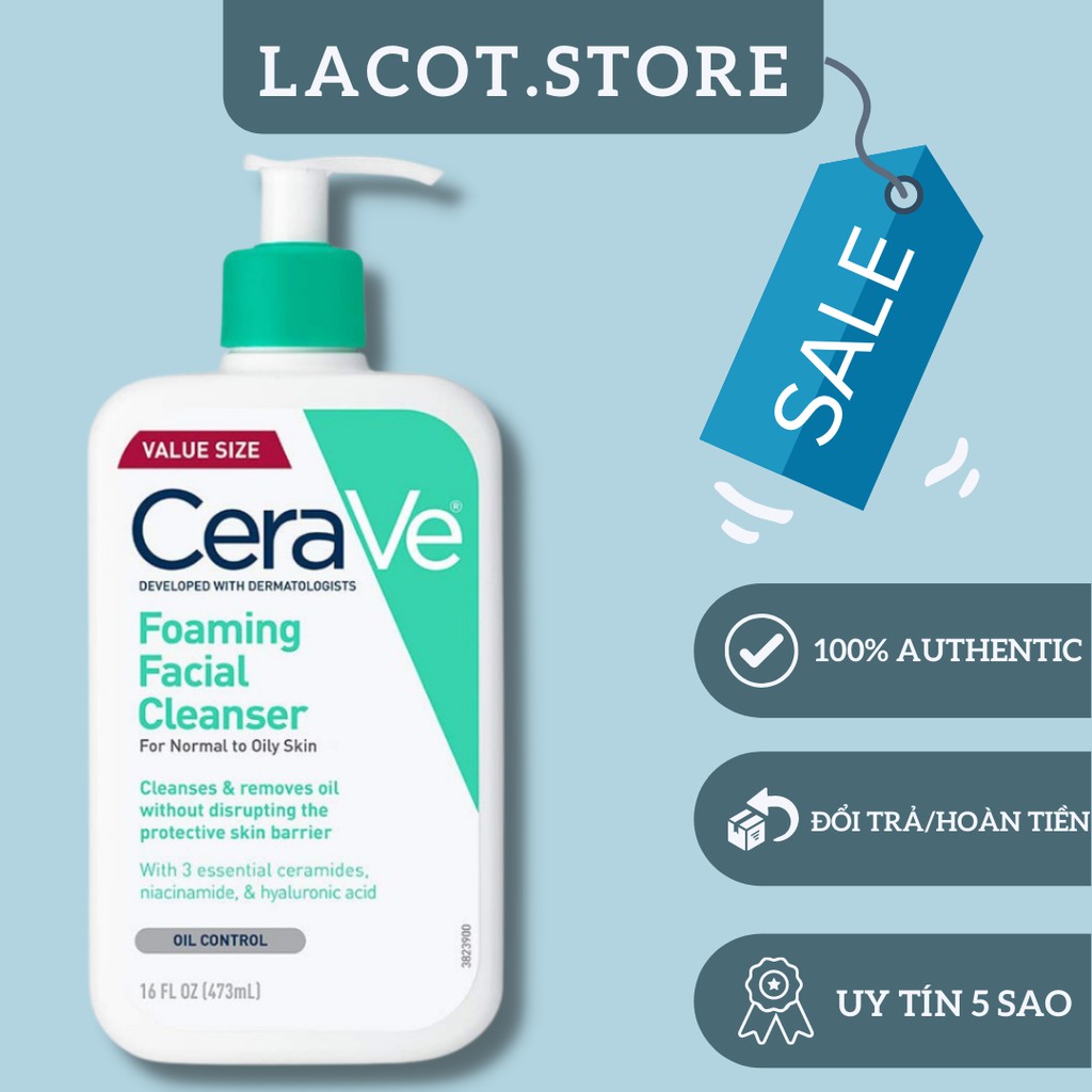 [HÀNG NHẬP] Sữa Rửa Mặt CeraVe Foaming Facial Cleanser 473ml