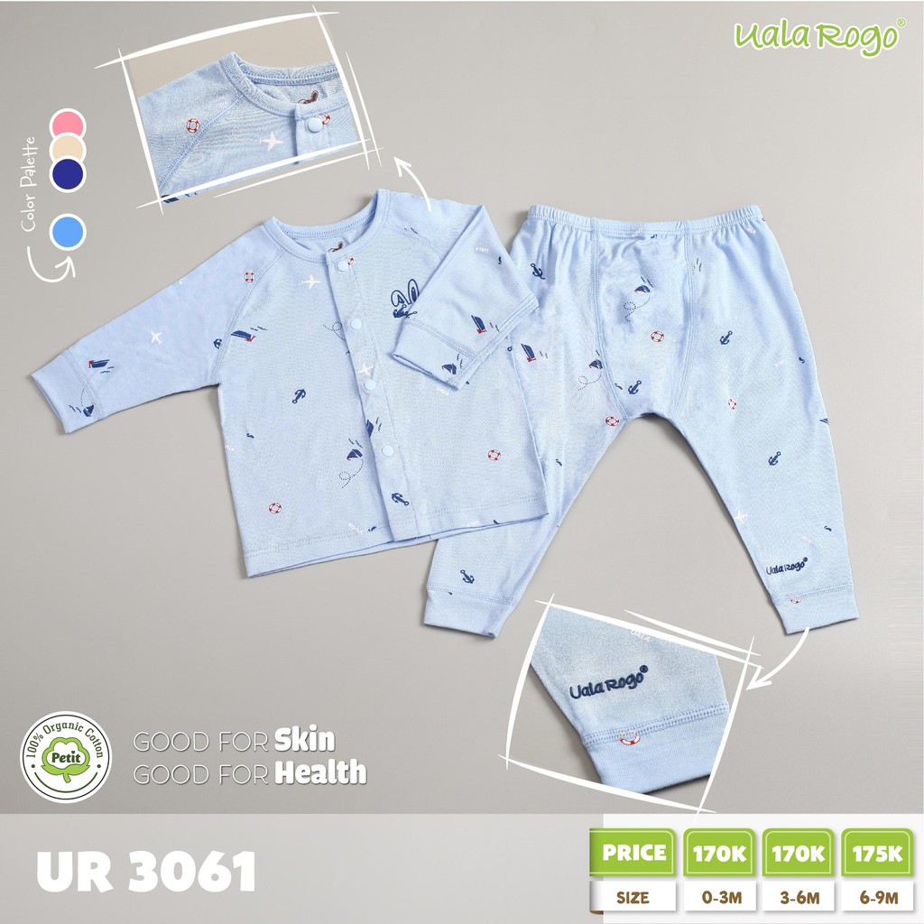 Bộ dài tay cài giữa petit UALA ROGO 3061 3071 3510