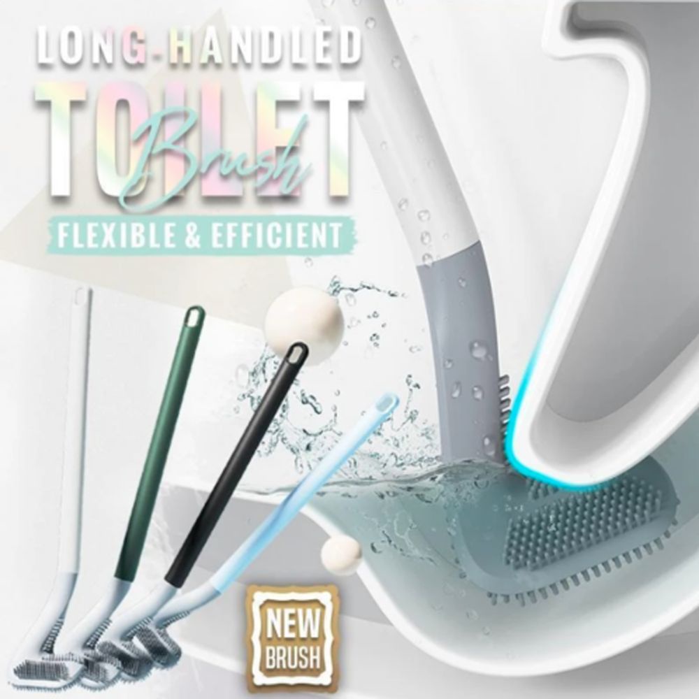 Bàn chải silicone vệ sinh toilet/ nhà tắm/ nhà bếp gắn tường có móc treo tiện dụng