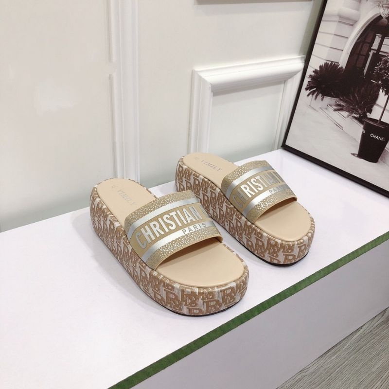 Dép Xuồng Nữ, Dép Đế Bánh Mì 7p Mẫu Mới Cực HOT Quai Mềm Co Giãn Đế Nhẹ Họa Tiết Bọc Full Viền Mã Dior