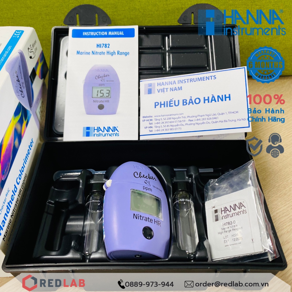 Máy đo Nitrat thang cao cho nước mặn Hanna HI782