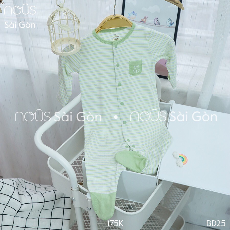 Bộ Bodysuit Newborn Trắng Nous ( Bé từ 3 - 7kg )