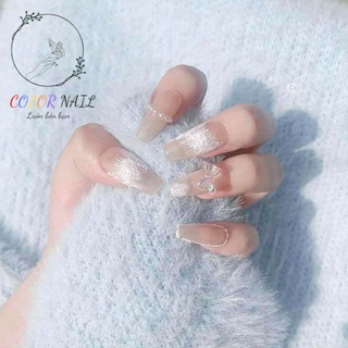 Nail box - Móng up thiết kế : Trắng nơ trong