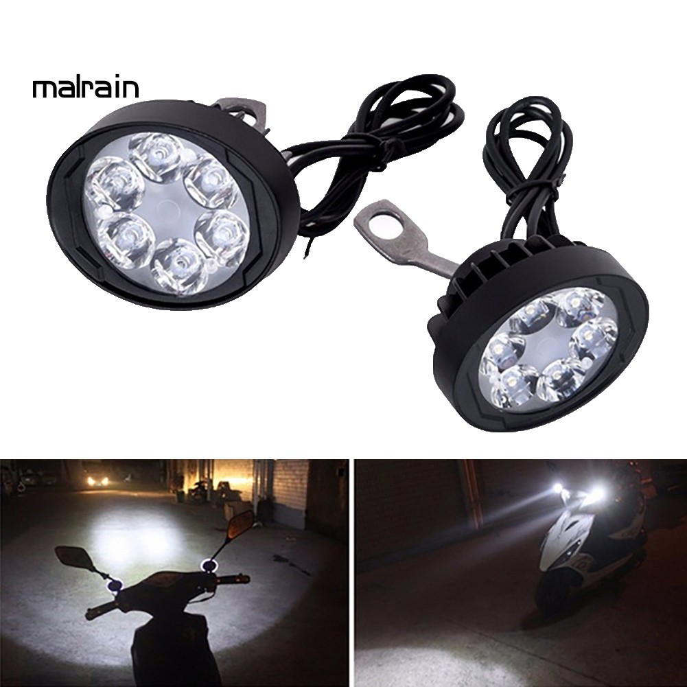 Bộ 2 Đèn Pha Led 6 Bóng Siêu Sáng Cho Xe Máy