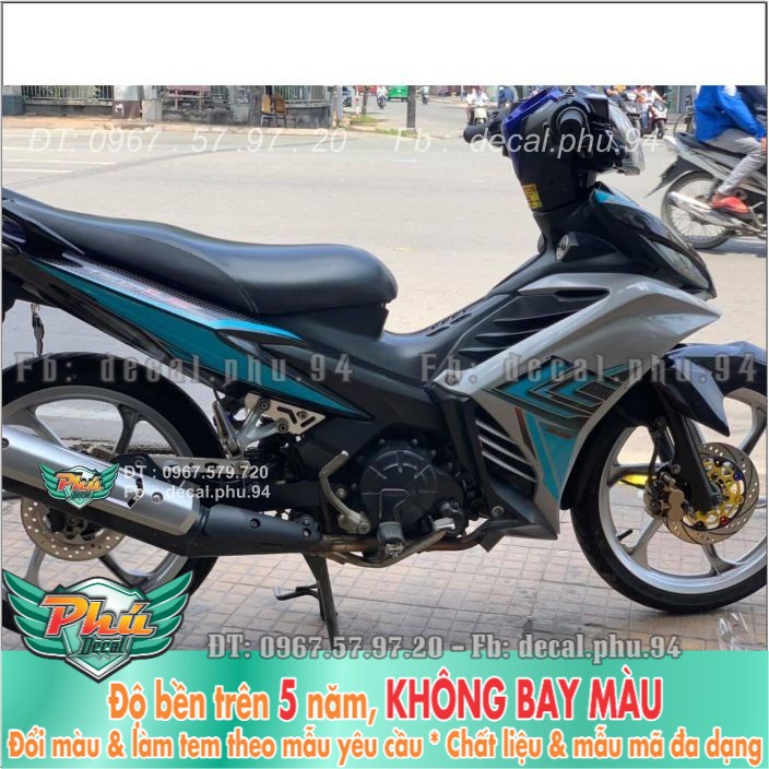 Tem rời Exciter 135 Lc Xanh Trắng đen (B) -1