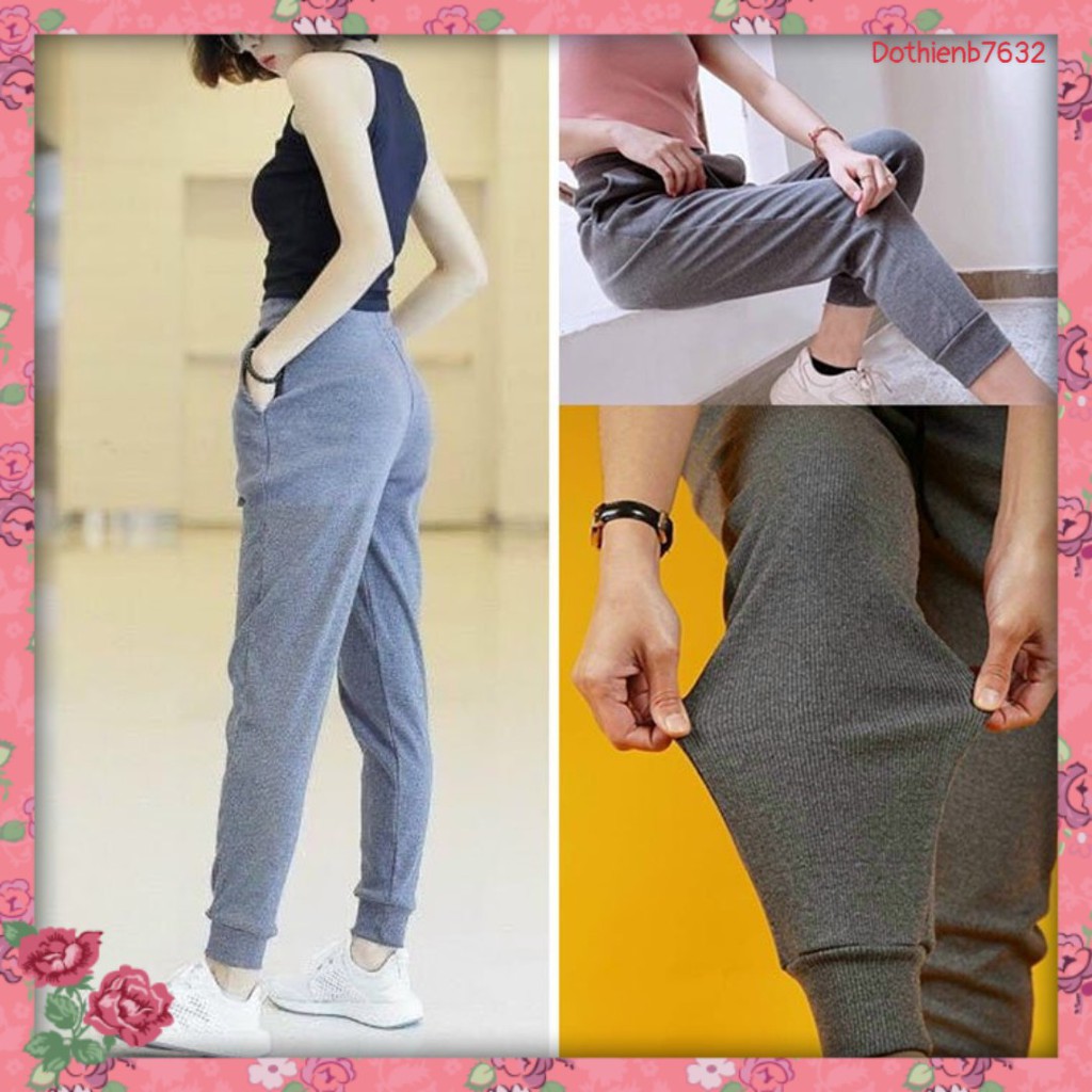 ❤️FREESHIP❤️Quần jogger nam nữ bo gấu vải len tăm - Hàng chất lượng - mặc ở nhà, đi chơi, tập thể thao