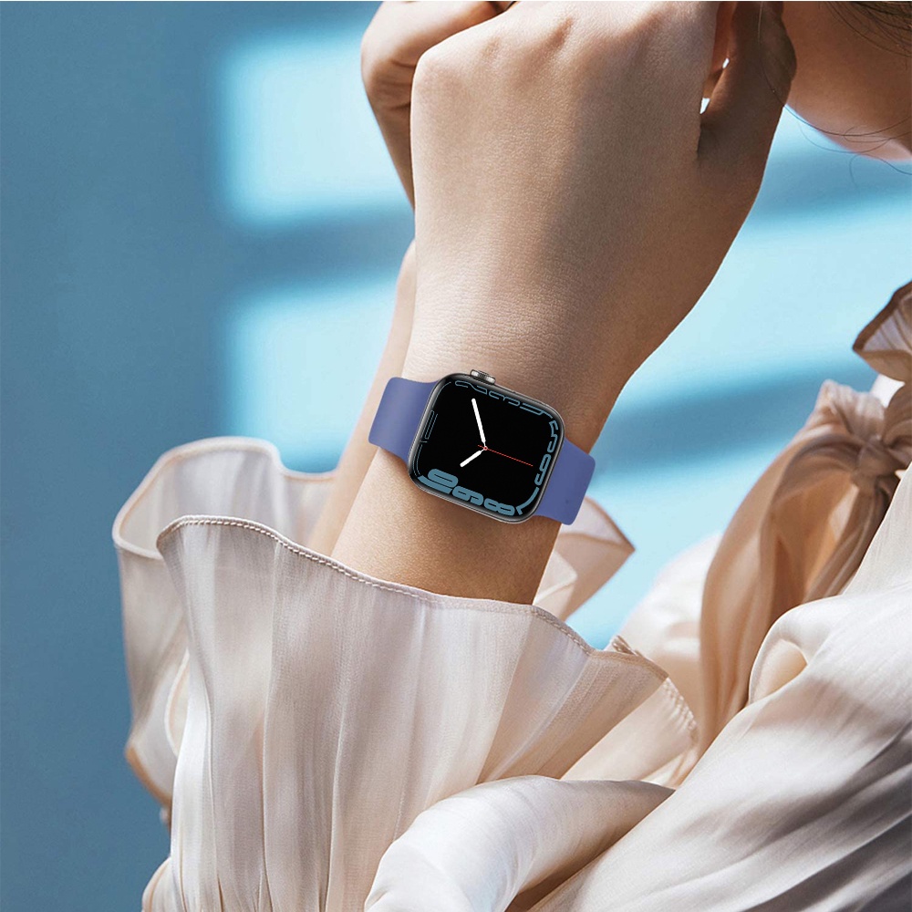 Dây Đeo Thể Thao Bằng silicone Cho Đồng Hồ Thông Minh apple watch series 7 / 6 / 5 / SE / 4 / 3 / 2 Solo Loop iwatch 45mm 41mm 44mm 42mm 40mm 38mm