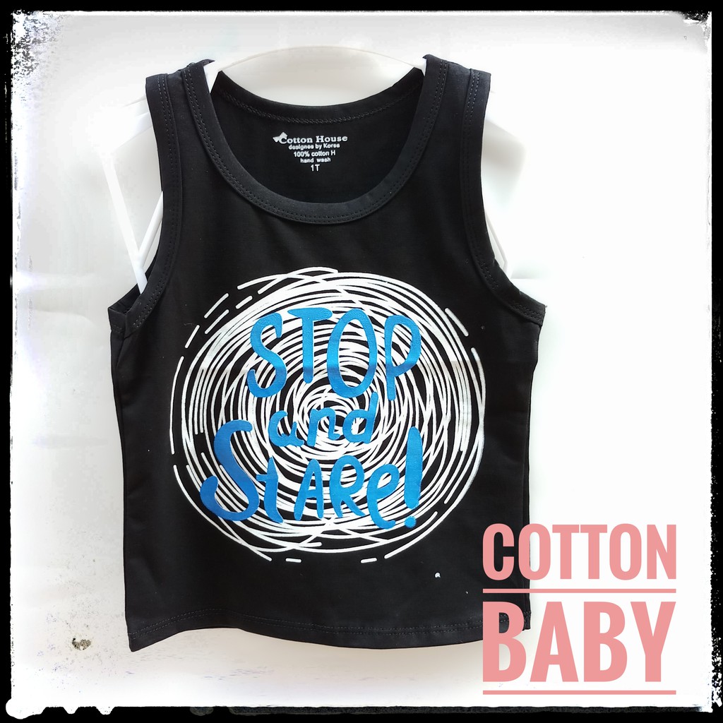 Combo 4 áo ba lỗ cotton bé trai bé gái