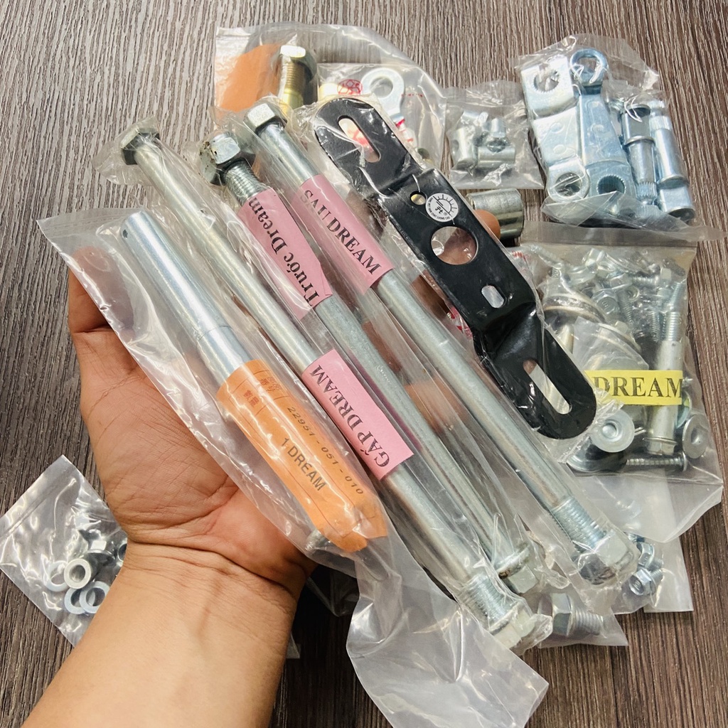 Trọn bộ ốc, cốt, lò xo, pát gắn dàn khung xe DREaM, các loại chi tiết ốc từ A đến Z sử dụng cho xe drEam,như ZIN theo xe