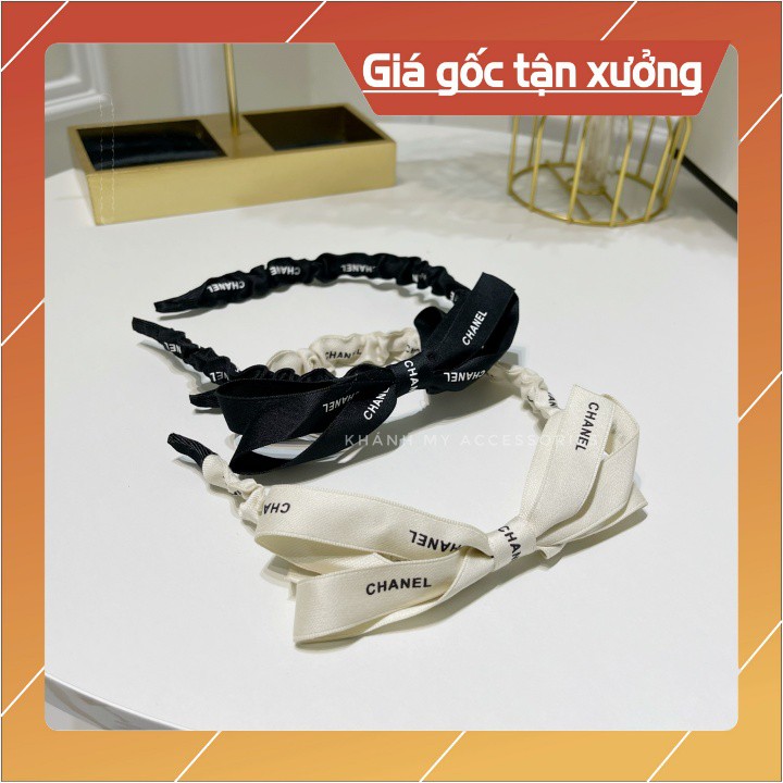 [Mã 153FASHIONSALE1 giảm 10K đơn 50K]Bờm Nơ Chanel Nhỏ Xinh, 2 Màu Đen - Be, Mẫu Mới Cực Hot, Siêu Phẩm Hè 2021