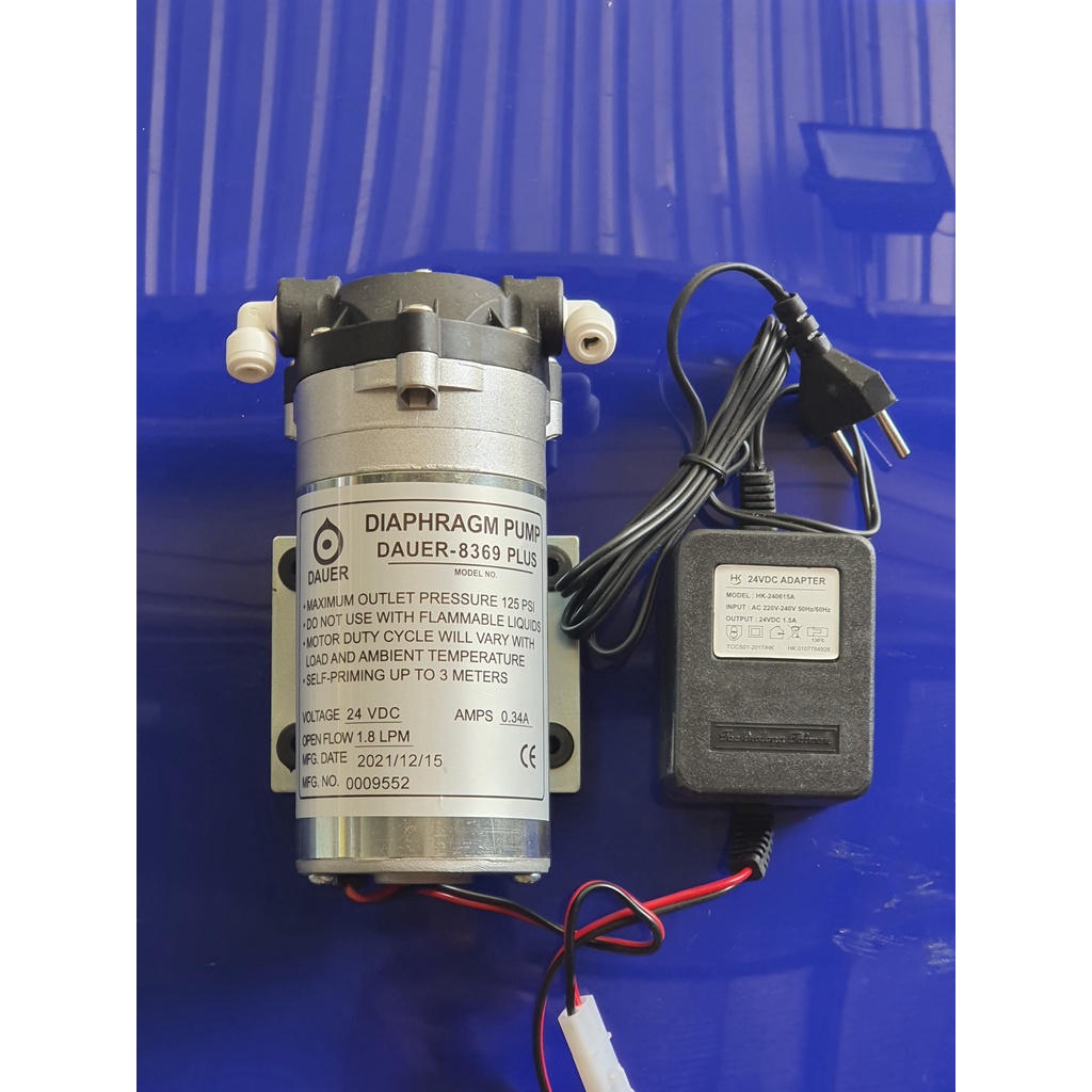Bơm tăng áp Dauer 75G và Adaptor dùng cho máy lọc nước Ro