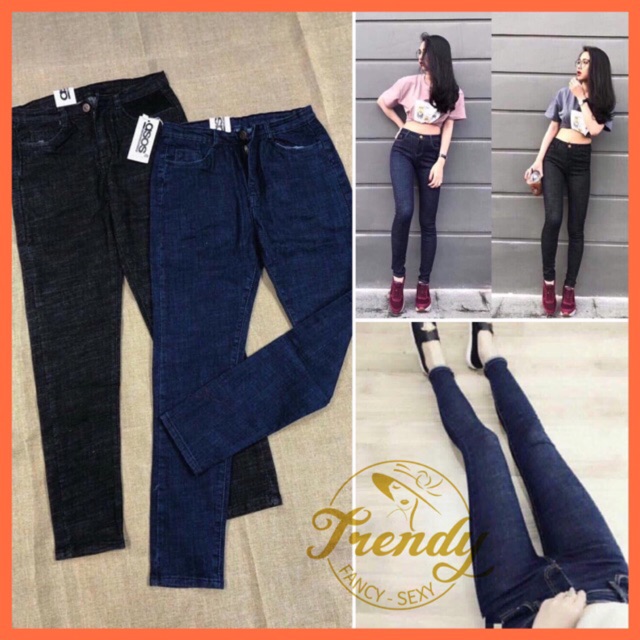 Quần jeans skiny lưng cao tôn dáng hack chân ( ảnh thật)