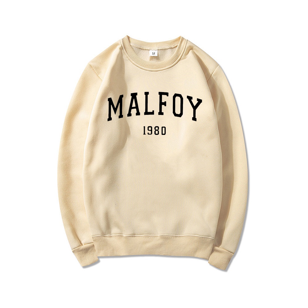 Draco Malfoy 1980 Áo Hoodie Nỉ Chui Đầu Tay Dài Cổ Thuyền Màu Tối Phong Cách Harajuku Unisex